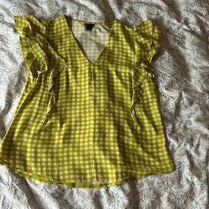 Ann Taylor mixed media ruffle top